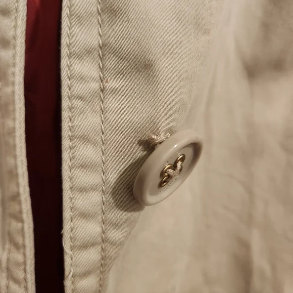 Coach Button Down Beige Trench Coat, Medium - Picture 4 of 6